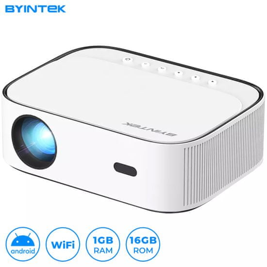 Byintek K45 prenosni LED projektor, Full HD, Android, WiFi, Bluetooth, 1 GB + 16 GB, bel