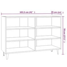 Vidaxl Komoda siva sonoma 103,5x35x70 cm iverna plošča