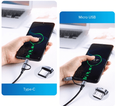 Ugreen kabel USB-A na Micro USB in USB-C, pleten, 1 m (30875)