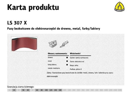 KLINGSPOR Brezkončni jermeni za električno orodje Ls307X 100Mm X 610Mm Gr.120 /10St.