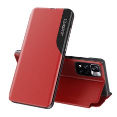 slomart eleganten ovitek eco leather view case s preklopnim pokrovom in funkcijo stojala xiaomi redmi note 11 pro+ 5g (kitajska) / 11 pro 5g (kitajska) / mi11i hypercharge / poco x4 nfc 5g rdeč