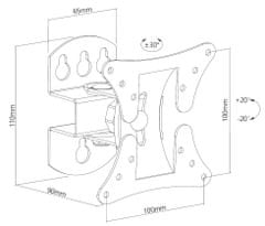 MAX Držalo za TV z diagonalo 33,02 - 68,58 cm, črno (MTM1010FM)