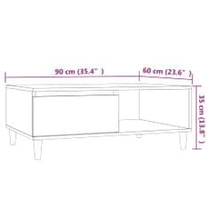 Vidaxl Klubska mizica rjav hrast 90x60x35 cm iverna plošča