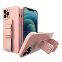 slomart rope case gel etui z vrvico za verižico torbica vrvica za iphone 12 pro max roza