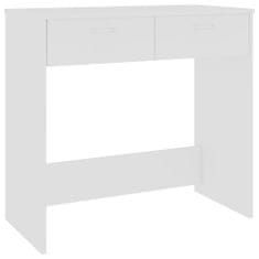 Vidaxl Pisalna miza bela 80x40x75 cm iverna plošča