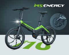 MS ENERGY i10 električno kolo, zložljivo, 250 W motor, 6 prestav Shimano, črno-zelen - Poškodovana embalaža