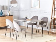 Beliani Jedilna miza 120 x 70 cm z marmornim učinkom / srebrna GREYTON