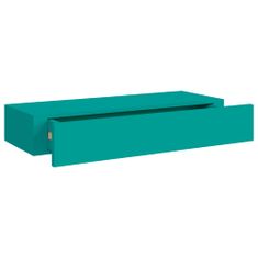 Vidaxl Stenska polica s predalom 2 kosa modra 60x23,5x10 cm mediapan