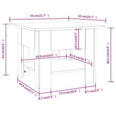 Vidaxl Klubska mizica dimljeni hrast 55x55x42 cm iverna plošča