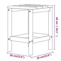 Vidaxl Vrtna miza Adirondack, bela, 38x38x46 cm, HDPE