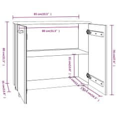 Vidaxl Komoda HAMAR medeno rjava 85x35x80 cm trdna borovina