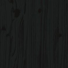 Vidaxl Pasja uta črna 60x45x57 cm trdna borovina