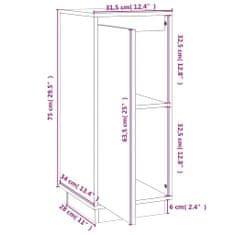 Vidaxl Komoda bela 31,5x34x75 cm trdna borovina