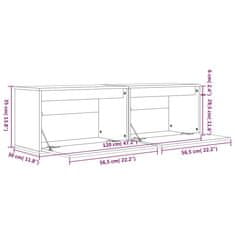 Vidaxl Stenska omarica 2 kosa črna 60x30x35 cm trdna borovina