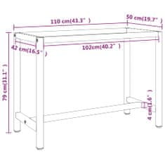 Vidaxl Okvir za delovno mizo mat črn in mat rdeč 110x50x79 cm kovinski