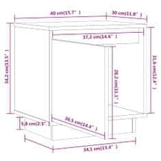 Vidaxl Nočna omarica 2 kosa medeno rjava 40x30x40 cm trdna borovina