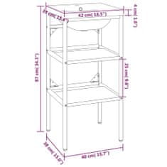 Vidaxl Okvir umivalnika z vgradnim umivalnikom belo železo