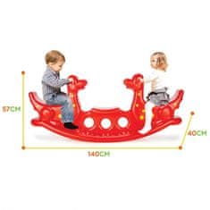 WOOPIE Večosebna gugalnica Dino Rocker Balancing Swing Red