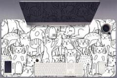 Decormat Podloga za pisalno mizo Doodle -style mačke 90x45 cm 