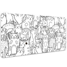 Decormat Podloga za pisalno mizo Doodle -style mačke 90x45 cm 
