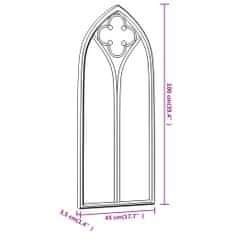 Vidaxl Vrtno ogledalo peščeno 100x45 cm železno za zunanjo uporabo