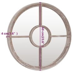 Vidaxl Ogledalo peščeno 60x4 cm železno okroglo za notranjo uporabo
