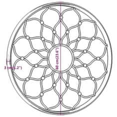 Vidaxl Ogledalo črno 60x3 cm železno okroglo za notranjo uporabo
