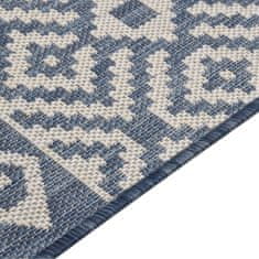 Vidaxl Zunanja preproga ploščato tkanje 200x280 cm modre črte