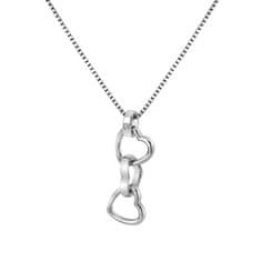 Hot Diamonds Očarljiva srebrna ogrlica Trio Triple Heart DP835 (verižica, obesek)