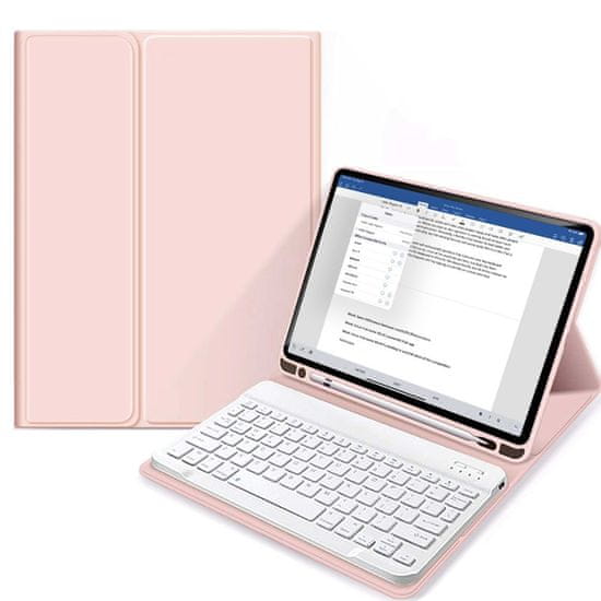 Tech-protect SC Pen etui z tipkovnico za iPad 10.2 2019 / 2020 / 2021, roza