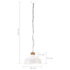 Vidaxl Industrijska viseča svetilka 42 cm bela E27