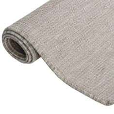 Vidaxl Zunanja preproga ploščato tkanje 80x250 cm taupe