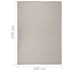 Vidaxl Zunanja preproga ploščato tkanje 160x230 cm taupe