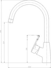 Alvito Enoročna kuhinjska armatura Alvito Corso BZ-81-L04