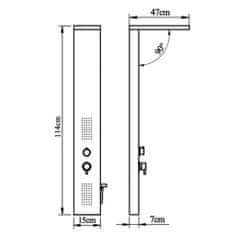 Greatstore Panel za tuš aluminij bele barve