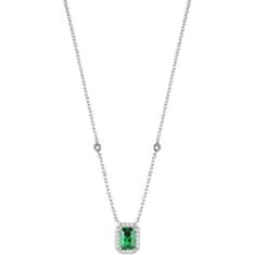 Morellato Srebrna ogrlica z zelenimi kristali Tesori SAIW55