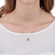 Morellato Srebrna ogrlica z zelenimi kristali Tesori SAIW55