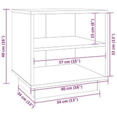 Vidaxl Nočna omarica medeno rjava 40x34x40 cm trdna borovina