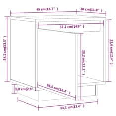 Vidaxl Nočna omarica 2 kosa medeno rjava 40x30x40 cm trdna borovina