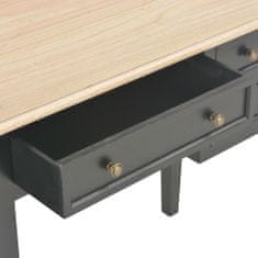 Vidaxl Pisalna miza iz lesa 109,5x45x77,5 cm črna