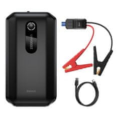 slomart baseus power bank power starter jump starter 1000mah 12v (1000a / 500a) power bank + krokodil sponke črna (cgnl020101)