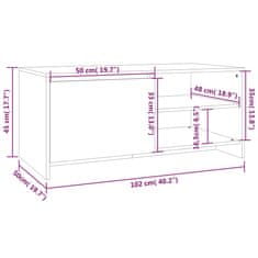 Vidaxl Klubska mizica sonoma hrast 102x50x45 cm konstruiran les