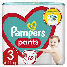 Pampers Pants hlačne plenice, Velikost 3, 6–11 kg, 62 kosov