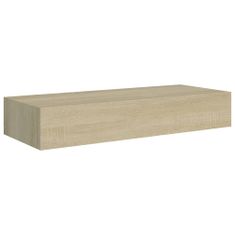 Vidaxl Stenska polica s predalom 2 kosa hrast 60x23,5x10 cm mediapan