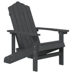 Greatstore Vrtni stoli Adirondack 2 kosa HDPE antracitni