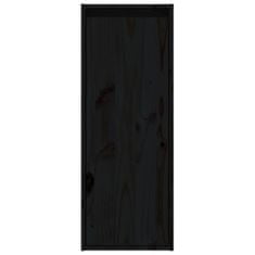 Vidaxl Stenska omarica črna 30x30x80 cm trdna borovina