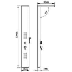 Vidaxl Panel za tuš aluminij mat črne barve