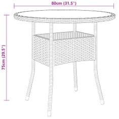 Vidaxl Vrtna jedilna garnitura 3-delna poli ratan rjava