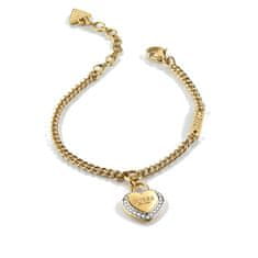 Guess Modna pozlačena zapestnica Fine Heart JUBB01422JWYGS (Dimenzije 17 - 21 cm - L)