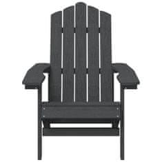 Greatstore Vrtni stoli Adirondack 2 kosa HDPE antracitni